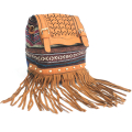  Italian Style Handbag - Light Brown Stripy With Fringe
